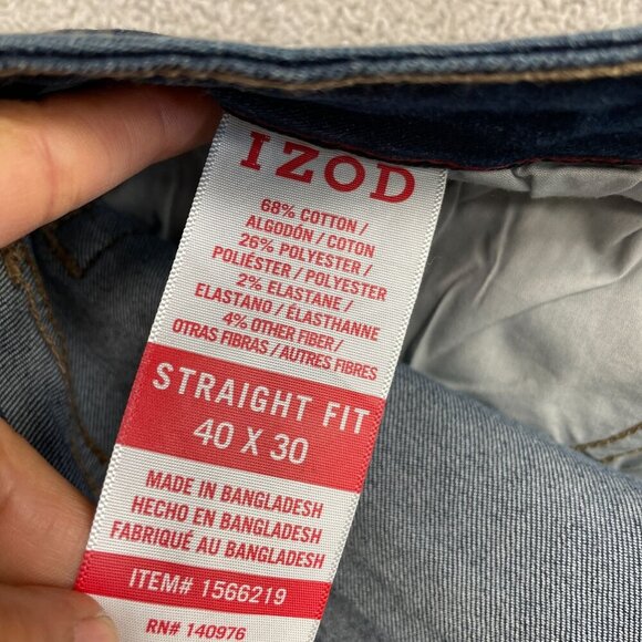 Izod Saltwater Comfort Stretch Men's 40x30 Straight Jeans - Picture 7 of 8